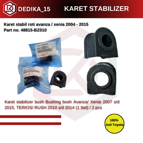 ยาง SPLIT STABILIZER ของแท้ - 2004 AVANZA / FENIA BREAD STABILIZER RUBBER - ปี 2015 หมายเลข 48815-bz