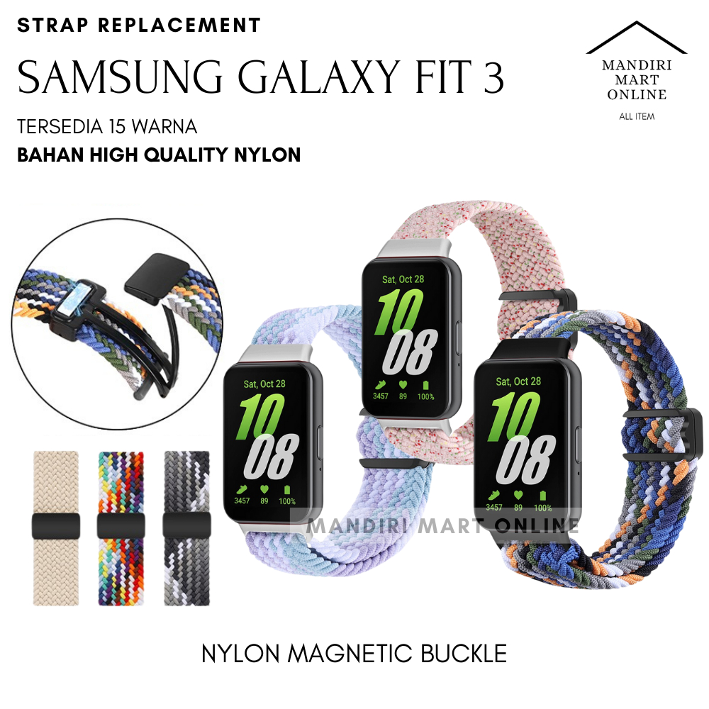 Samsung Galaxy Fit 3 Nylon Magnetic Buckle Strap Samsung Fit 3 Replacement Strap วัสดุไนลอน