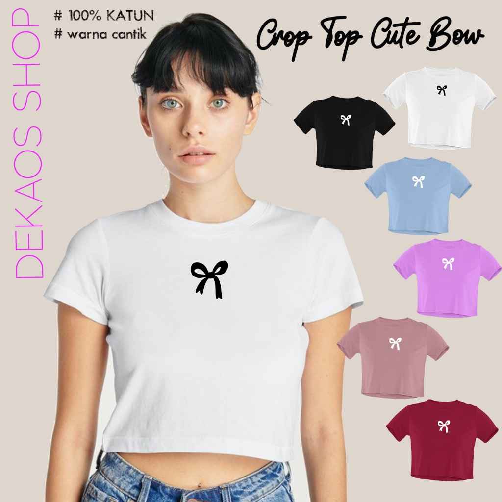 CROP TOP RIBBON BOW น่ารัก CROP TOP น่ารัก KOREAN CROP TOP น่ารักเกาหลี CROP TOP DEKAOS SHOP 3029 CR
