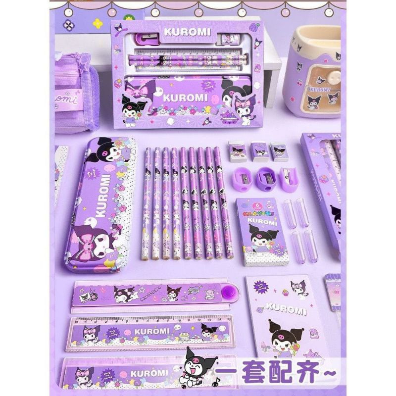 Sanrio/Station/My melody kuromi cinnamoroll 7 in 1 Character Childrens Stationery set with Mica/ATK 
