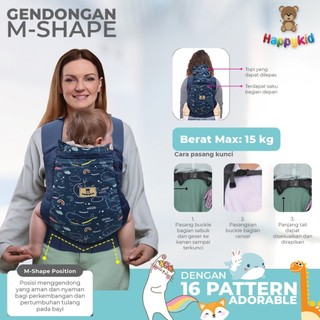 HAPPYKID Gendongan Depan Bayi SSC M SHAPE Series