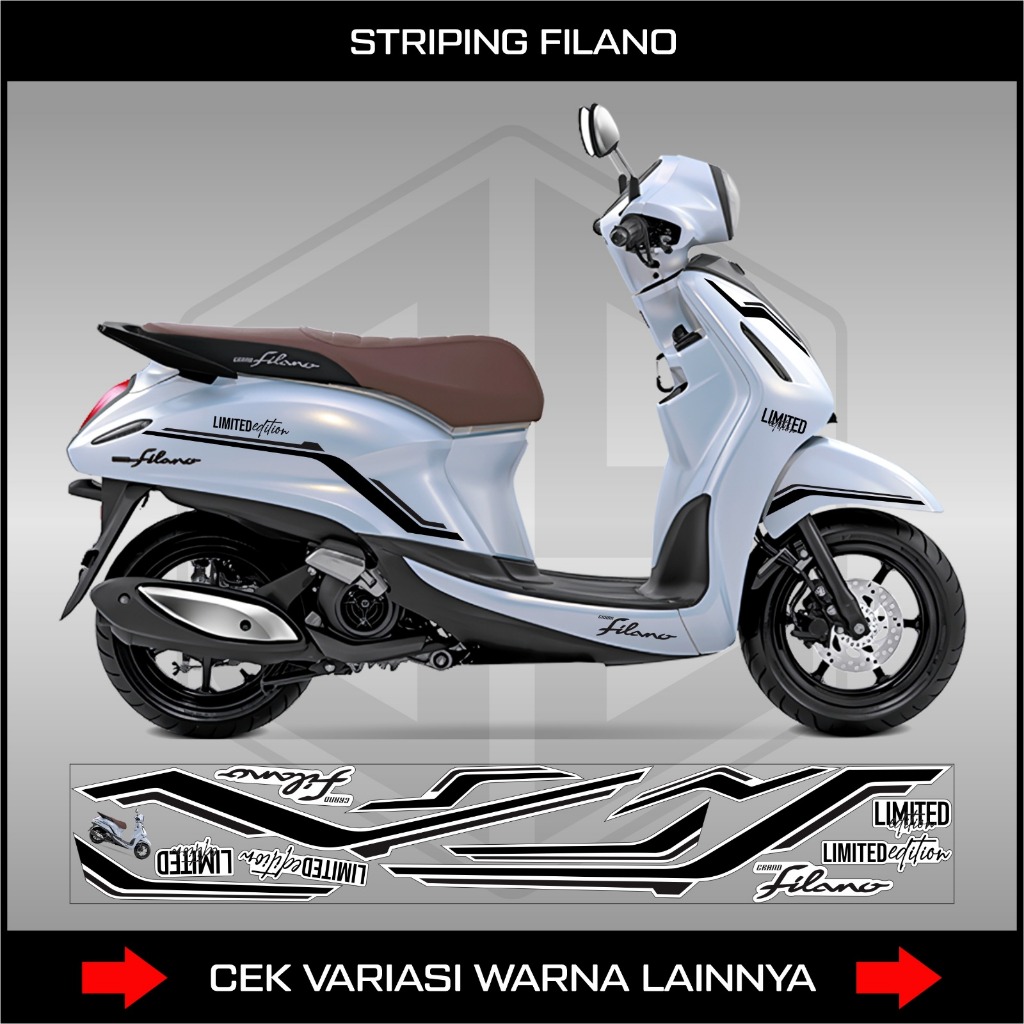 YAMAHA GRAND FILANO BODY LIST STICKER / FILANO STRIPING STICKER / STOCK DECALS MOTORCYLE VARIATIONS