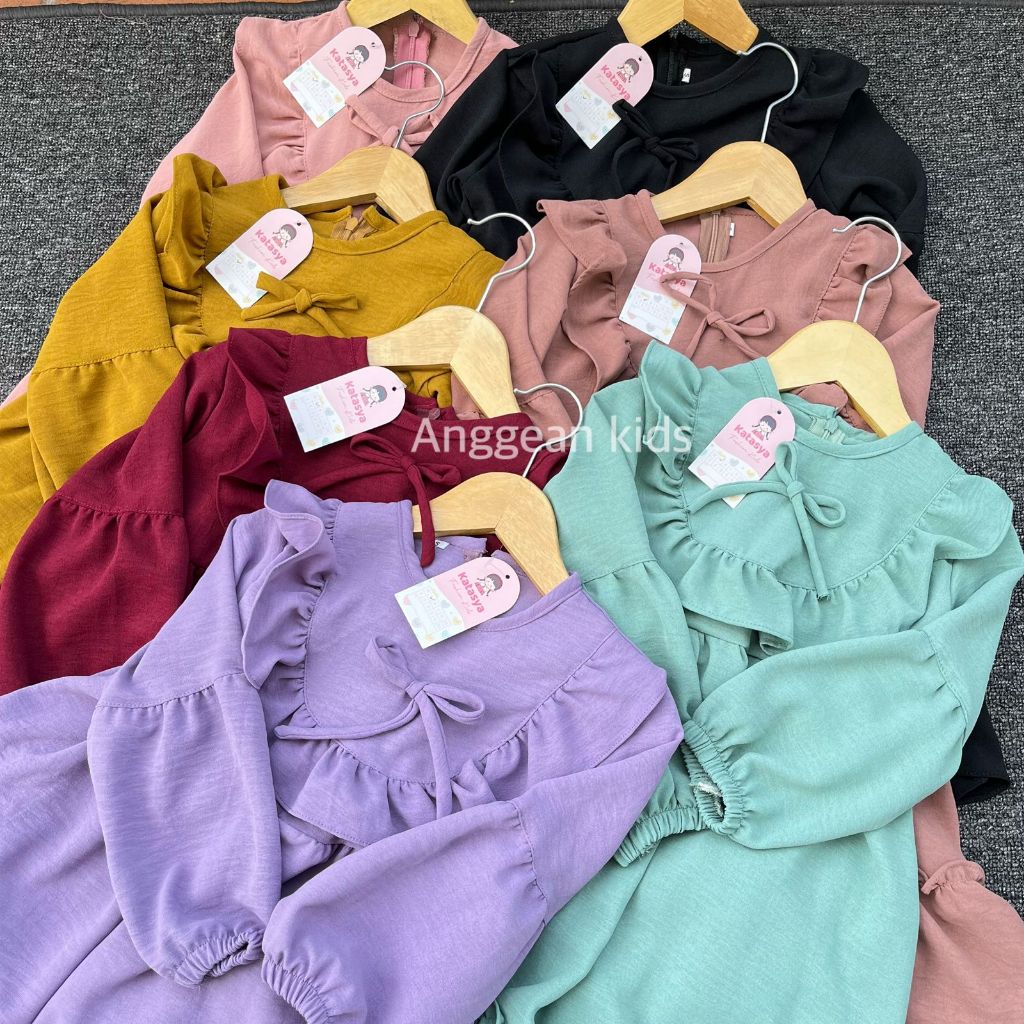 Gamis สําหรับเด็กผู้หญิง 2-12 ปี - ชุดไหลอากาศสําหรับเด็ก - เสื้อผ้ามุสลิมสําหรับเด็กที่เรียบง่าย