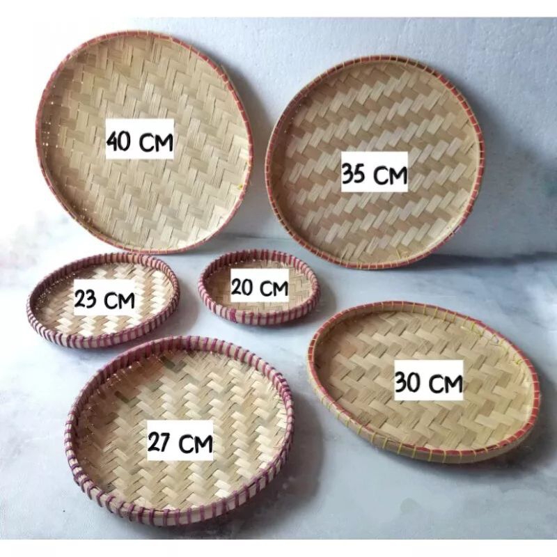 MINI BAMBOO TAPAH BAMBOO TAMBIR BAMBOO TEBOK 20 ซม.23 ซม.27 ซม.30 ซม.ธรรมชาติ TUMPENG BAMBOO PLATE D