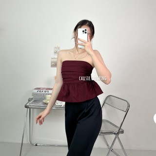 [ callsie ] - JESSIE TOP ( import / atasan wanita / crop top / sabrina / off shoulder top / kemben / kamisole / korea top / baju sexy / casual top / baju polos / baju simpel / tube top / crop top sexy / atasan wanita pendek )