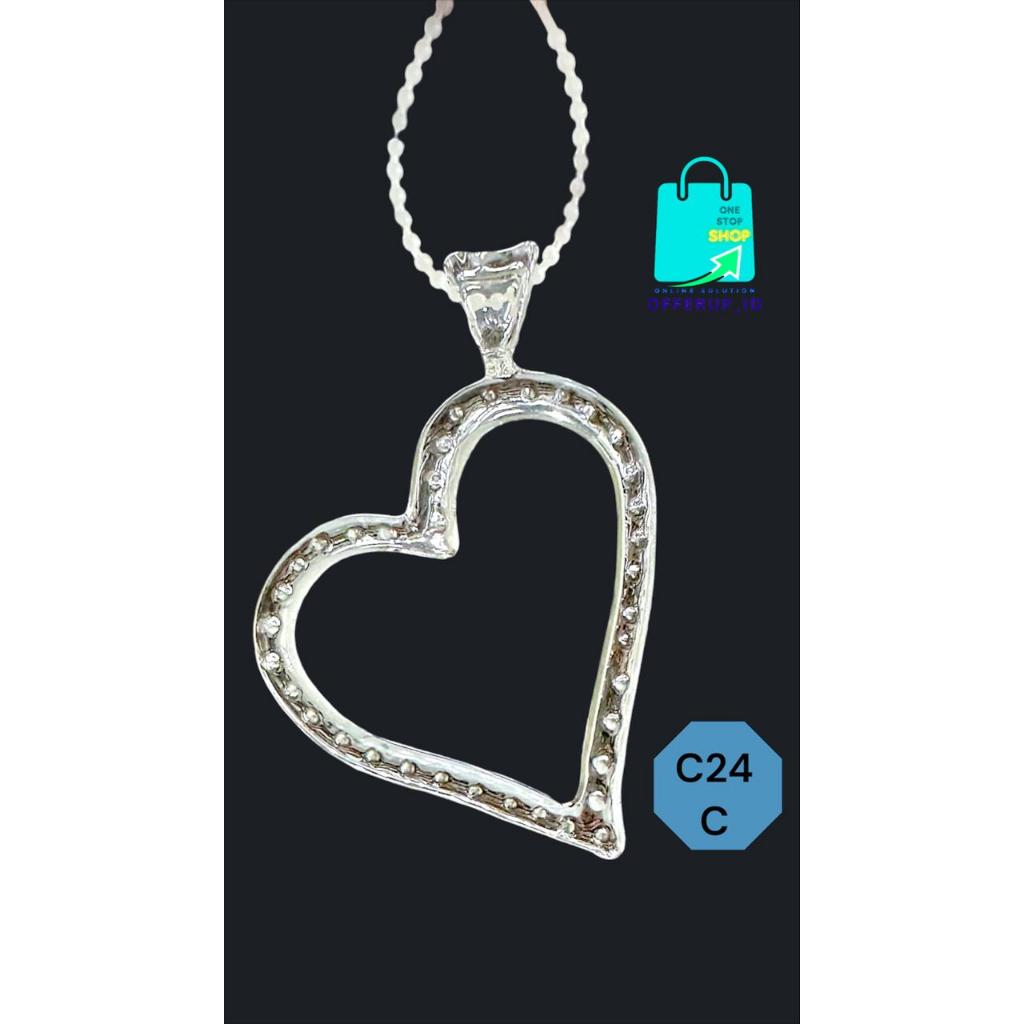 OUTLINE CRYSTAL GLASS HEART PENDANT