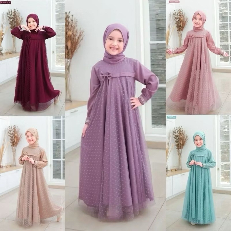 Misha dress kids gamis สําหรับเด็กอายุ 5-14 ปี / gamis เด็กร่วมสมัย