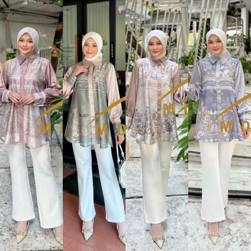 KEMEJA (p1a) MDLY KYLE Shirt Top Kylee Shirt by Mdly. นาซรา ชะอํา