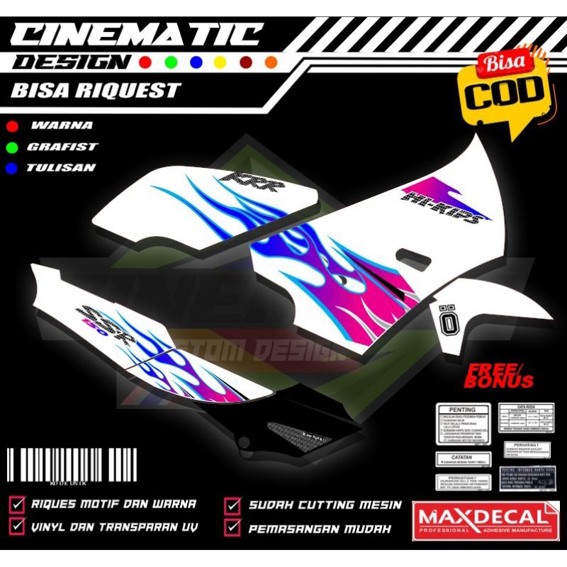 Ninja krr ssr custom เปลวไฟโปร่งใส uv Maxdecal striping สติ๊กเกอร์ (ขอได้)