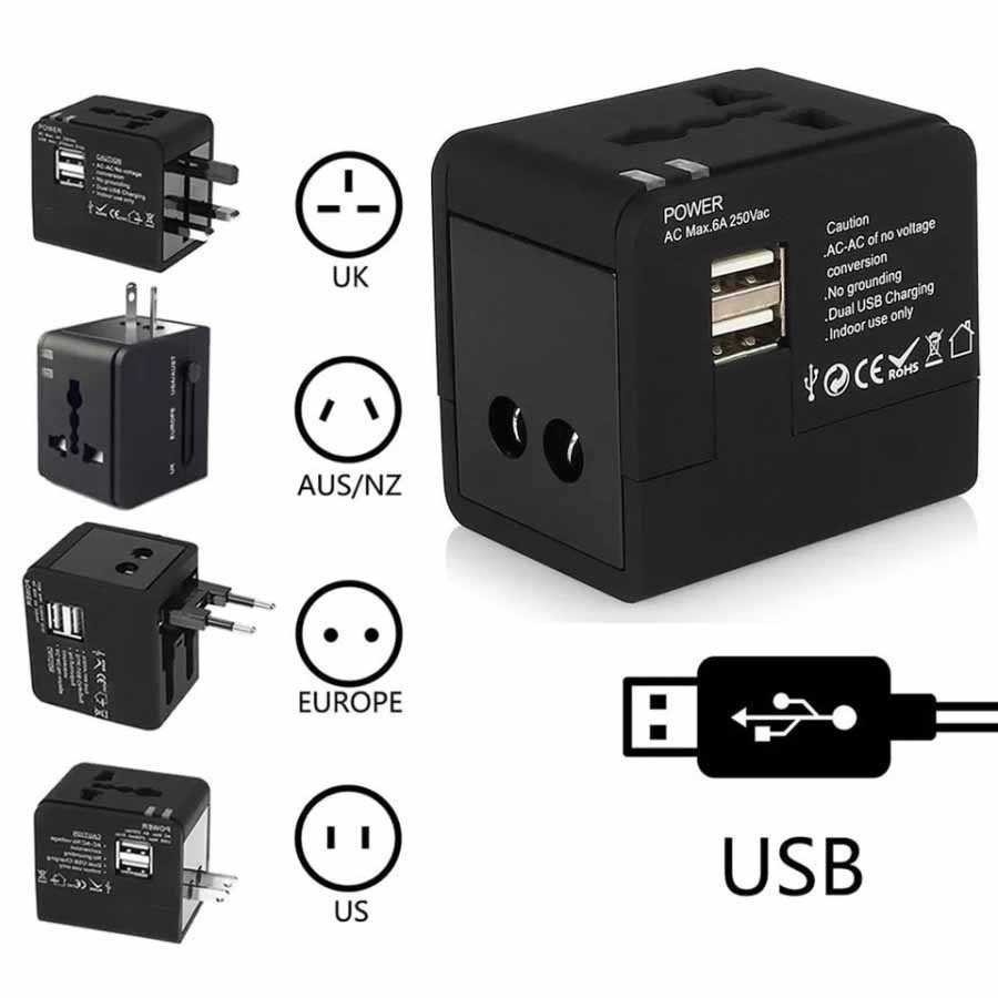 UNIVERSAL TRAVEL Adapter Traveling International Plug USB Charger Adapter AU UK US JPN Converter
