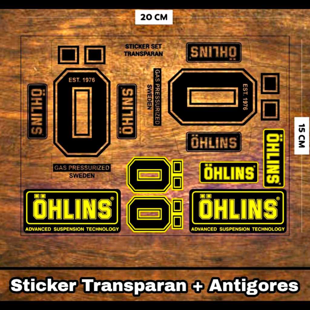 Ohlins Shock Tube Sticker/Helins Transparent Sticker/Helins USD Sticker