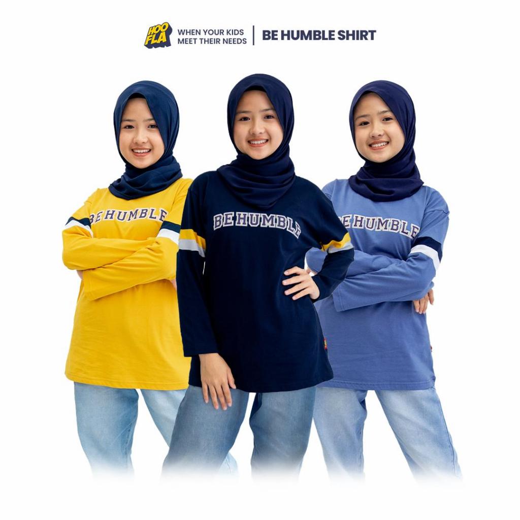Hoofla Be Humble Tees สําหรับผู้หญิงแขนยาว (3-12 ปี)