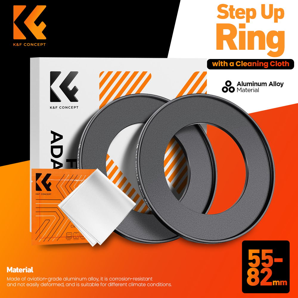K&F Concept Step Up Ring อลูมิเนียม 55-82MM
