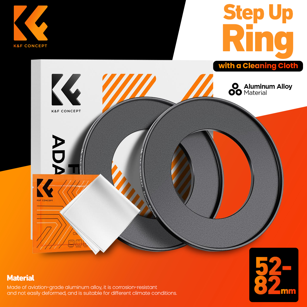 K&F Concept Step Up Ring อลูมิเนียม 52-82MM