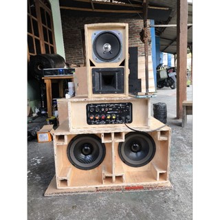 paket lengkap miniatur siap bunyi planar double 6 inch plus amplifer dan line aray 4 inch dan tuweter AUDAX AX65