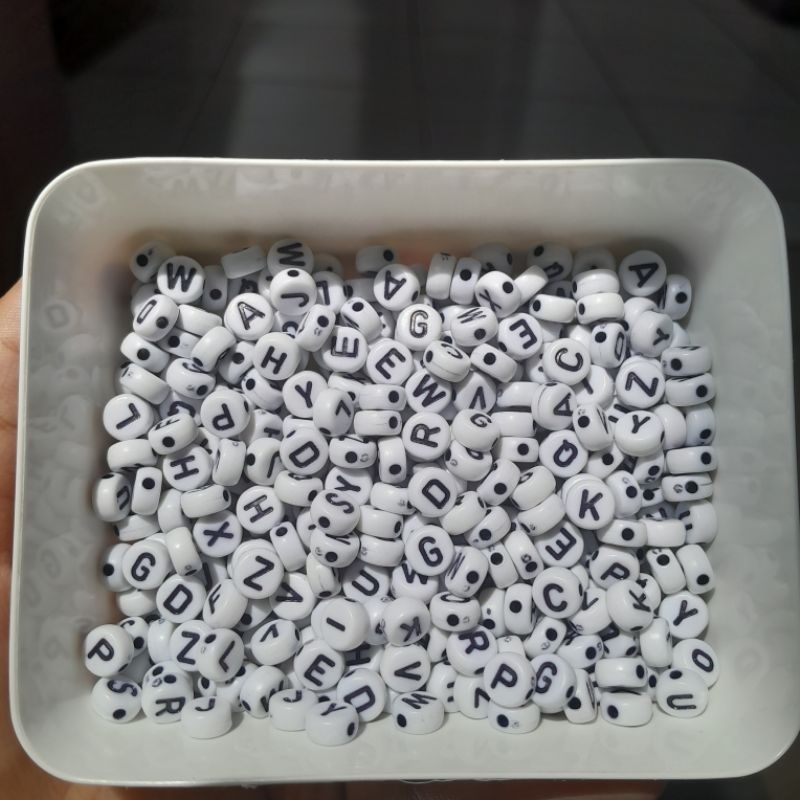 [25gm] LETTER BEADS | MIX ROUND LETTERS | MIXED COLOR LETTERS BEADS