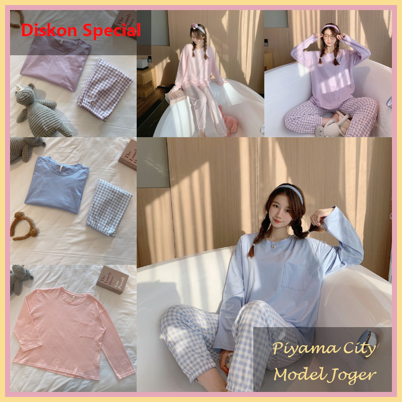 PYJAMACITY PC132 [P01/PX01] ชุดสูทผู้หญิง Joger นําเข้า | เซตชุดนอนผู้หญิง | AJW Shop ชุดนอนสตรี