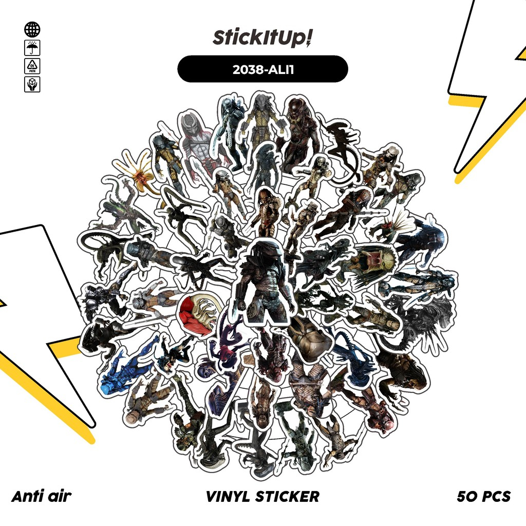 50 ชิ้นสติ๊กเกอร์แพ็ค MOVIE SERIES ALIEN VS PREDATOR CHAR MIX 01 น่ารักความงามไวนิลกันน้ําสําหรับ Fr