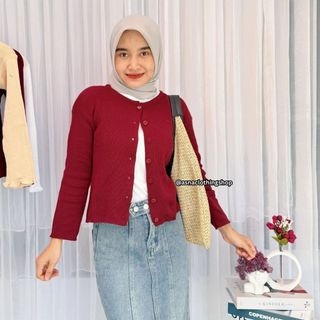 Bailey Cardi Rajut Korean Style / Angel Botton Shirt Basic Cardigan Crop Premium