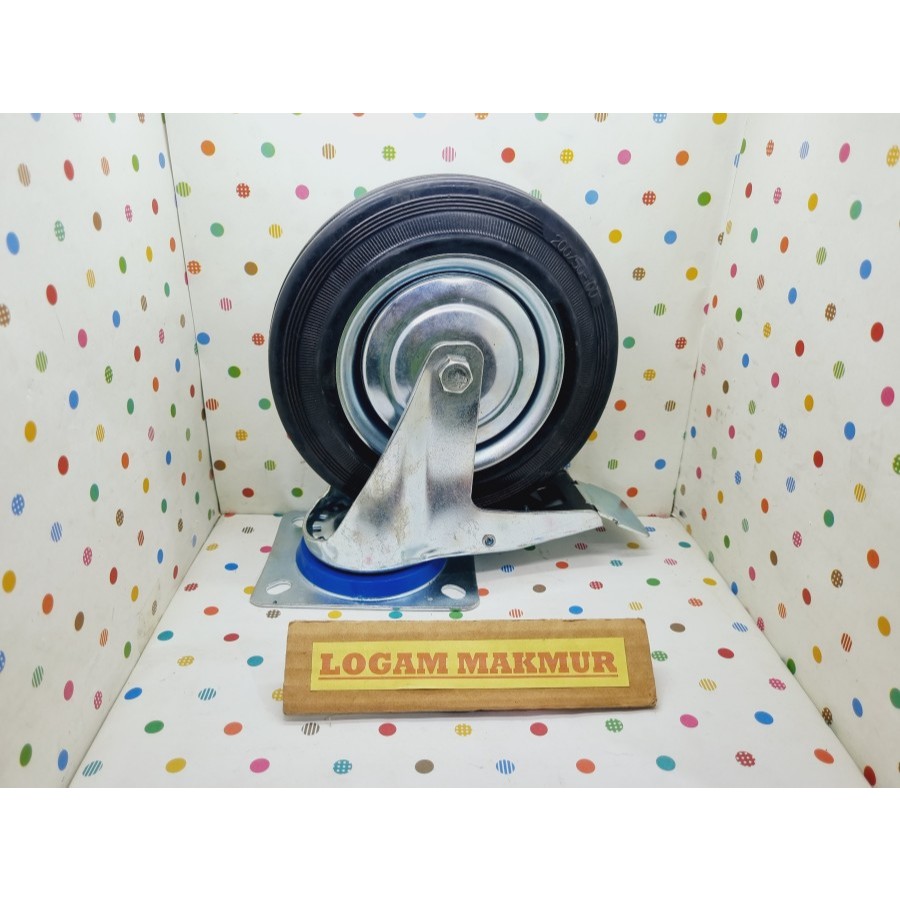 1 PC - 8" RUBBER WHEELS / ล้อบนเบรคสําหรับแสดงรถ, TROLLEYS, TABLES (THICK PLATES)