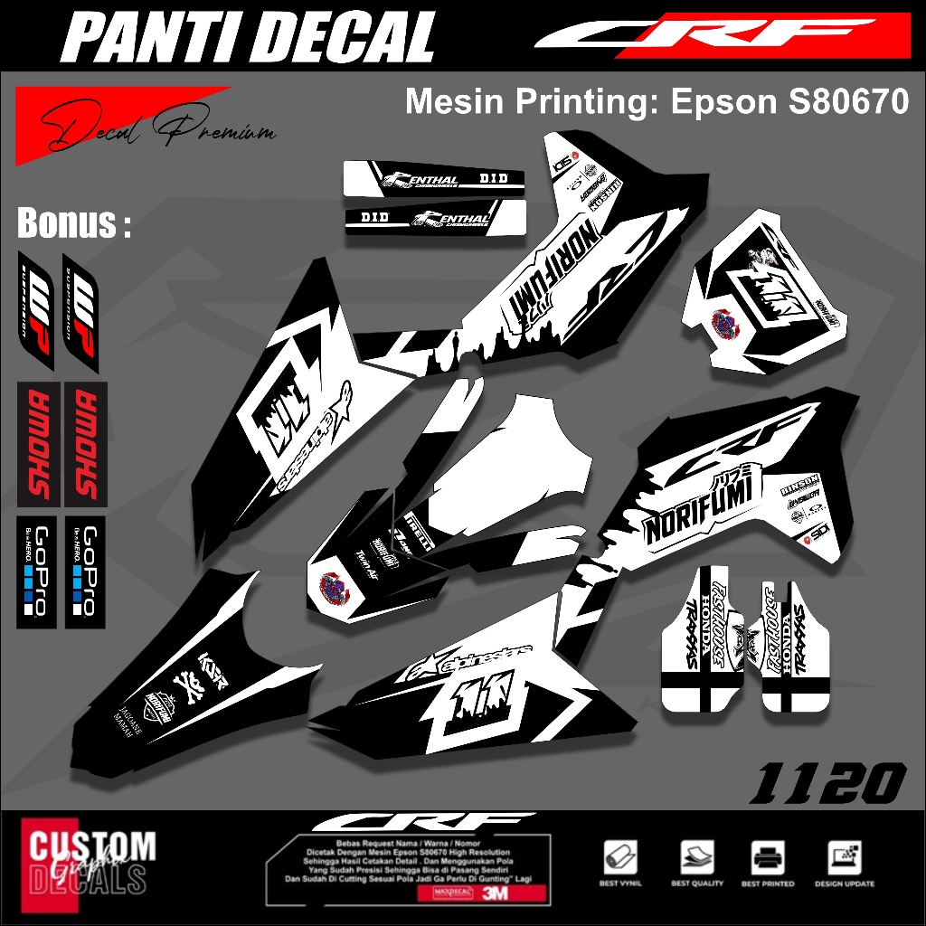 DECAL CRF 450 FULLBODY HRV สติ๊กเกอร์สติ๊กเกอร์ HONDA CRF 450