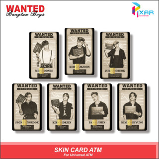 สติกเกอร์การ์ด ATM E-MONEY ATM ลาย BTS WANTED VER Atm SKINCARD ครีมทาผิว ป้องกันรอยขีดข่วน