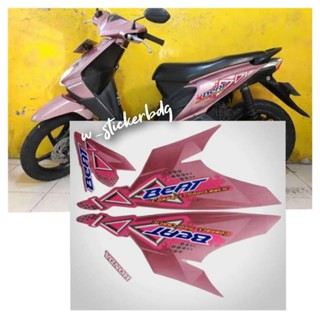 สติกเกอร์ติดตัวถัง สีชมพู สําหรับ Honda Beat 2011