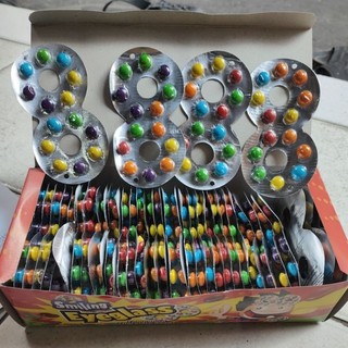 40 pcs permen smiling biru eyeglass permen kaca mata bentuk angka 8