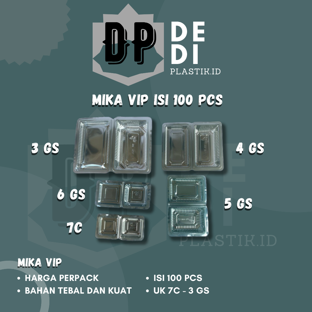 VIP MICA COTTS 100 ชิ้น | 7C - 3GS | SUITABLE สําหรับอาหาร / ปาร์ตี้ SUPPLEIES