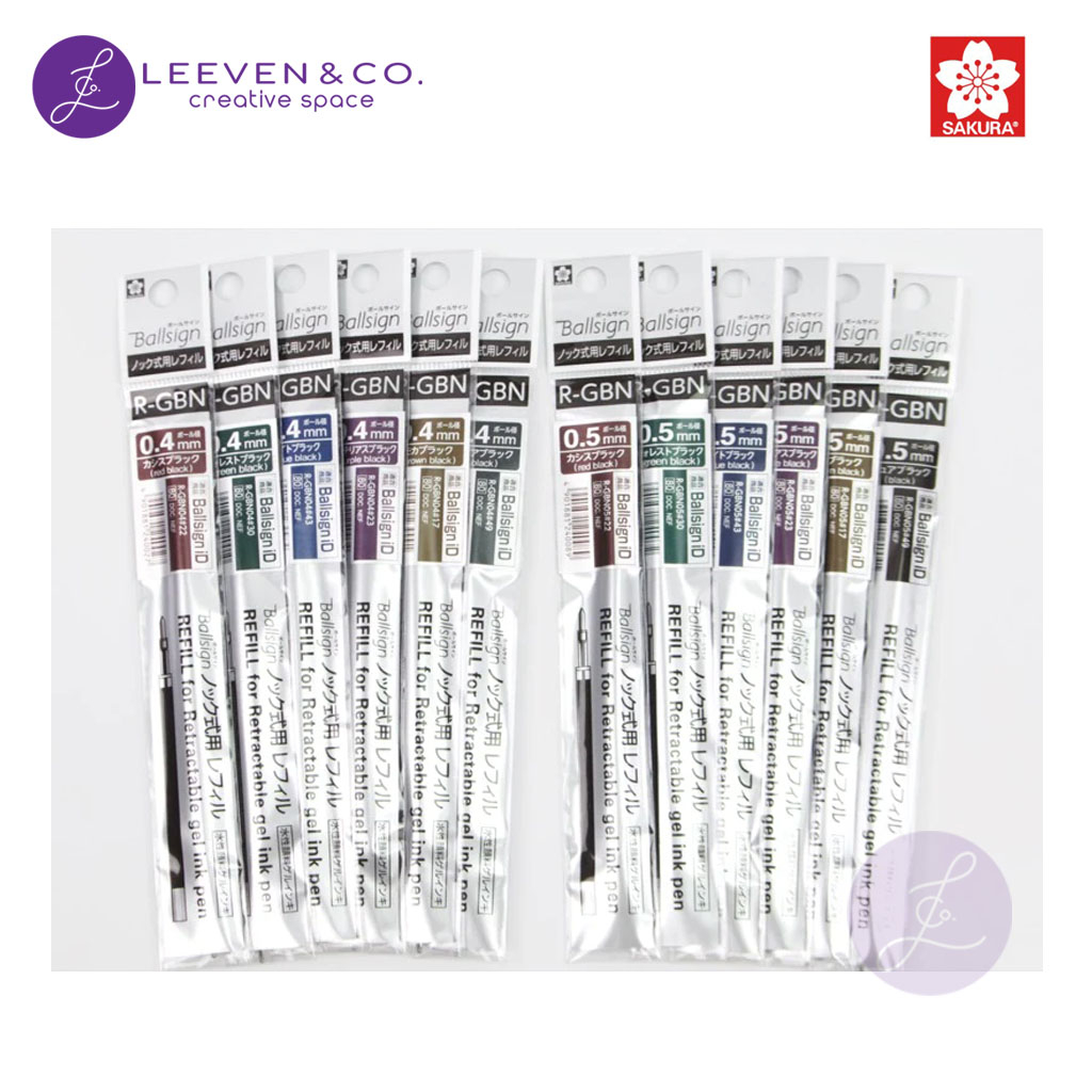 SAKURA REFILL BALLSIGN ID & ID PLUS GEL PEN 0.4 / 0.5 MM VINTAGE COLORS