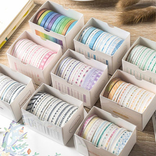 10 ม้วน เทปวาชิ สบู่ล้างมือ เรียบง่าย เทปตกแต่ง เทปกาว DIY สมุดบันทึก เทปวารสาร