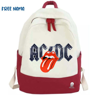 Acdc กระเป๋าเป้สะพายหลัง กระเป๋านักเรียน UNISEX แรงดันไฟฟ้าสูง (ฟรีชื่อ)