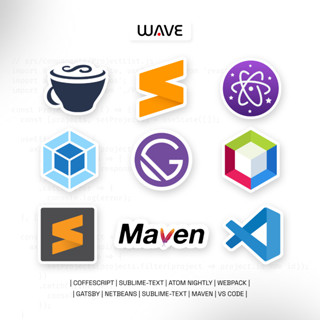 สติกเกอร์ไวนิล IT กันน้ํา สําหรับตัดโปรแกรม - Sublime Code Atom WebPack NetBeans Unit
