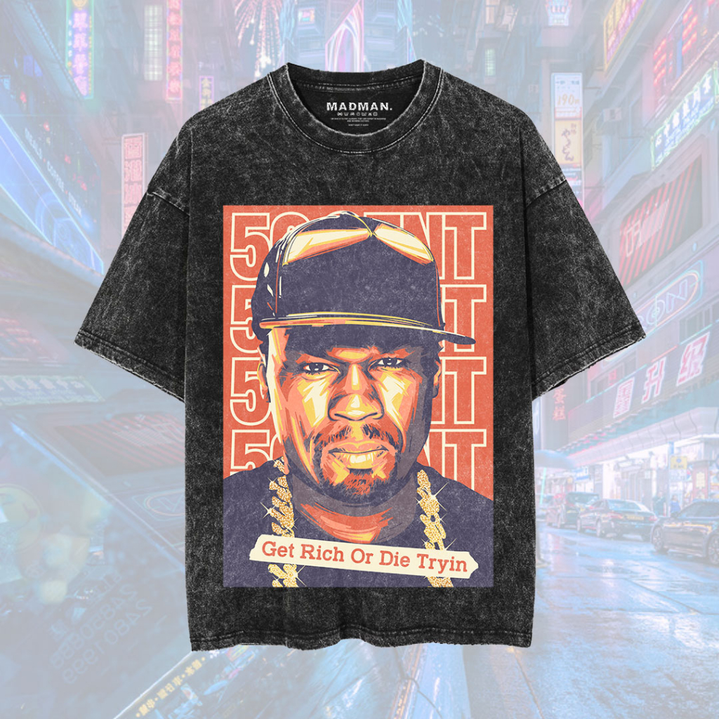 MADMAN เสื้อยืด Oversize Washed 50 CENT | VCT - 2 WO