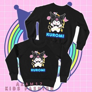 เสื้อกันหนาว คอกลม มีฮู้ด ลายตัวละคร My Kuromi Free Name Sanrio น่ารัก สําหรับเด็กผู้ชาย และเด็กผู้หญิง