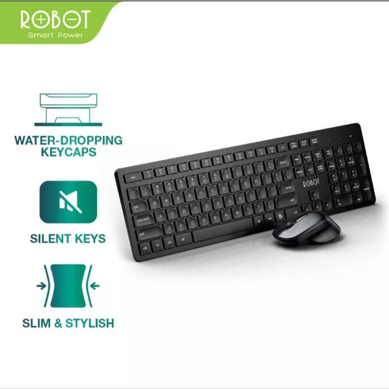 EL* MOUSE & KEYBOARD WIRELESS ROBOT KM4000 SILENT KEYS