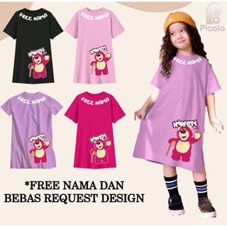 (ฟรีชื่อ) ชุดเสื้อทูนิค ผ้าฝ้าย ลาย LOTSO TOY STORY MOTIF สําหรับเด็กผู้หญิงอายุ 2-10 ปี