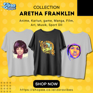 เสื้อยืด ผ้าฝ้าย พิมพ์ลาย Aretha Franklin Soul Music Funk Combed 30s สไตล์พังก์