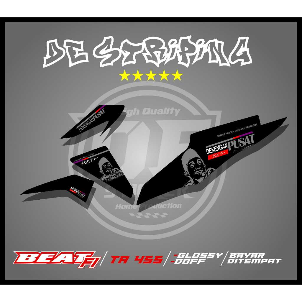 Beat Fi 2013-2015 Semifull Motorcycle Sticker Striping, Dekengan Center Motif, New Code TA455
