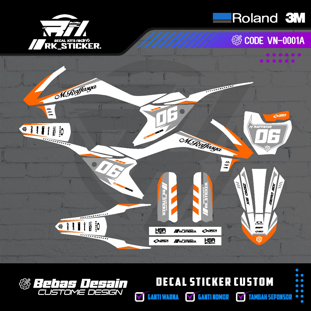 DECAL KTM 65 CC 2017 ออกแบบที่กําหนดเองฟรี