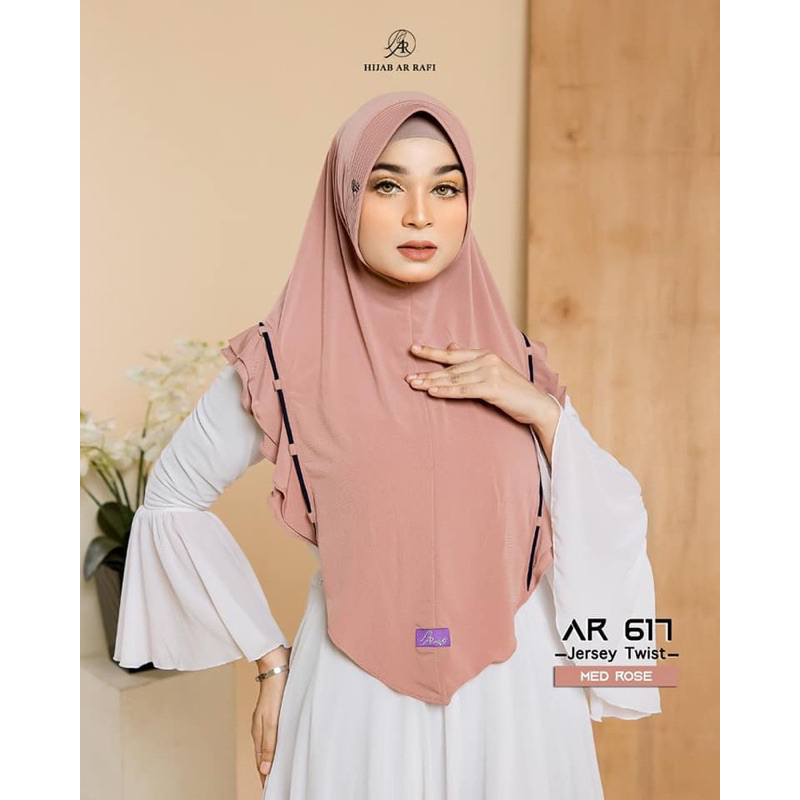Arrafi AR 617 Instant Bergo Hijab - Med Rose