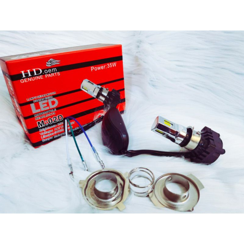6 ด้าน 3 ด้าน HD 35 วัตต์กระพริบด้านหน้าไฟ LED พัดลมไม่กระพริบ H4 และ H6 Universal AC DC มอเตอร์รถ