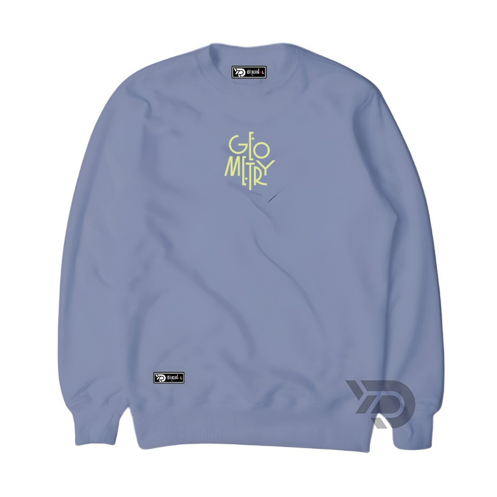 LOKAL Mustard Sweatshirt Mens Crewneck Sweatshirt Basic Geometry Screen Printing Original Derva Clot
