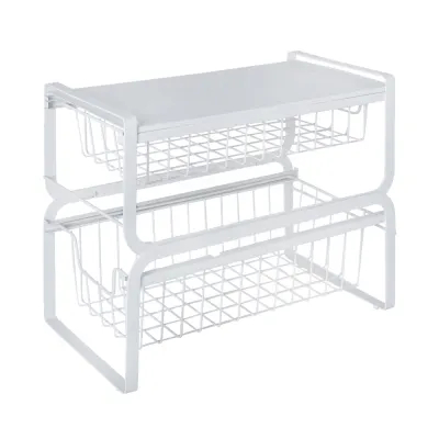 ACE Stora SPICE RACK 2 ชั้นครัว SPICE RACK พร้อมตะกร้าเลื่อน