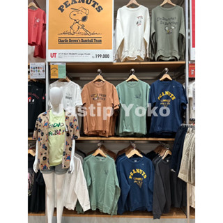Uniqlo เสื้อแขนสั้น UT Peanuts สําหรับผู้ชาย