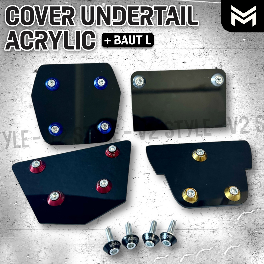 ACRYLIC REAR FENDER HOLE UNDERAIL COVER NINJA 250Fi NINJA Z250 R15V3 R15V4 R15 V3 V4 CB150R CB150 CB 150 VARIO 125 150 LED ACRYLIC ฝาครอบมอเตอร์สีดํา