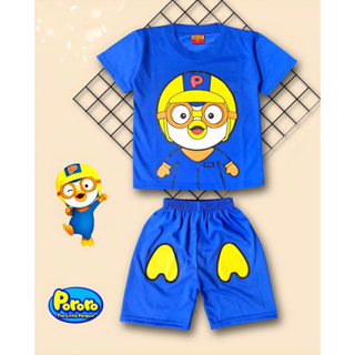 ใหม่ล่าสุด ชุดเสื้อผ้า ลาย PORORO น่ารัก สําหรับเด็กผู้ชาย ผู้หญิง อายุ 1-10 ปี