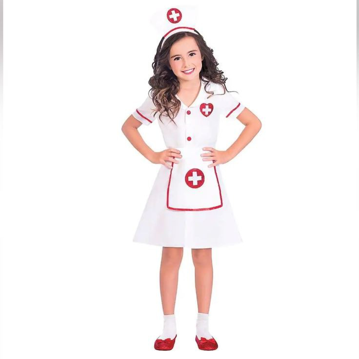 CHILDRENS NURSE COSTUME | CHILDRENS NURSE | CHILDRENS CARNIVAL CLOTHES WITH NURSE PROFESSION THEME