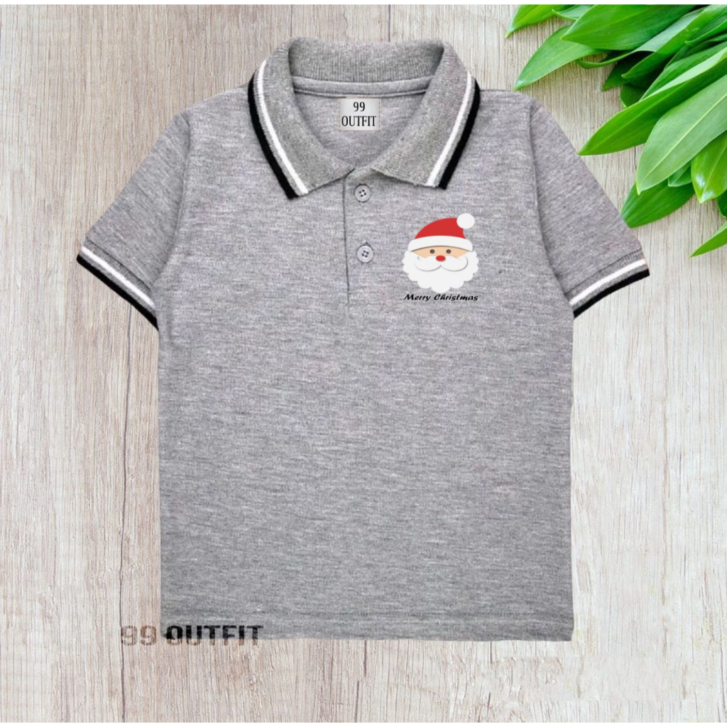 เสื้อโปโล Wangky สําหรับเด็กอายุ 2-10 ปี พร้อมโลโก้ santa merry christmas