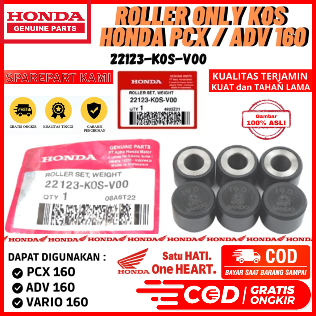 ROLLER WEIGHT SET HONDA PCX 160 VARIO 160 ADV 160 STYLO 160 19 GRAM 6 PCS KOS K0S K1Z